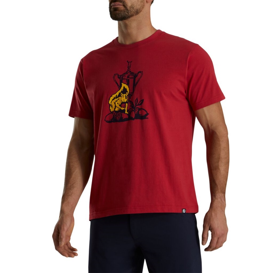 2022 Eua Open Squirrel Graphic Tee Estilo Temporada Anterior Footjoy Pt Vermelho