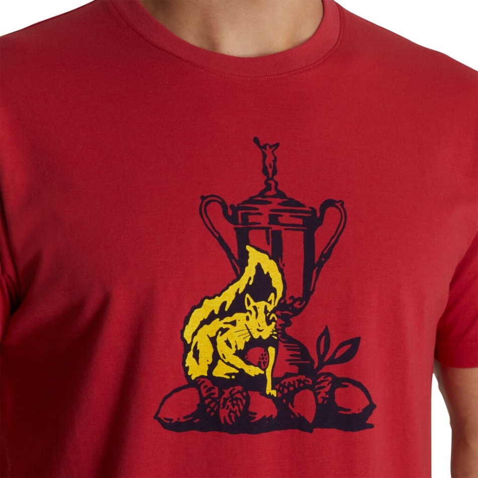 2022 Eua Open Squirrel Graphic Tee Estilo Temporada Anterior Footjoy Pt Vermelho