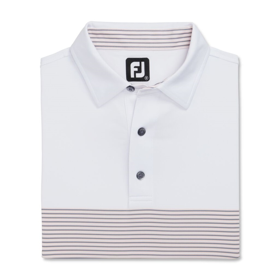 Ajuste Atlético Color Block Lisle Auto Colar Footjoy Pt Branco-grafite-quartzo Rosa