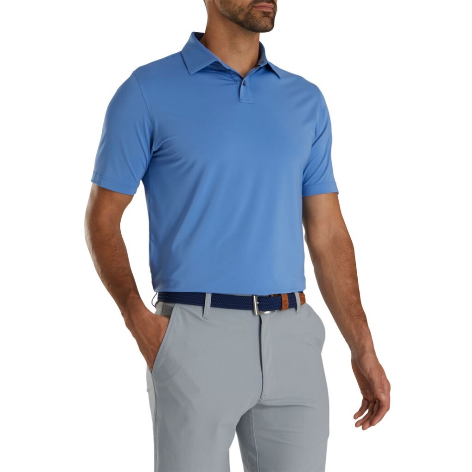 Ajuste Atlético Sólido Lisle Auto Colar Footjoy Pt Indigo