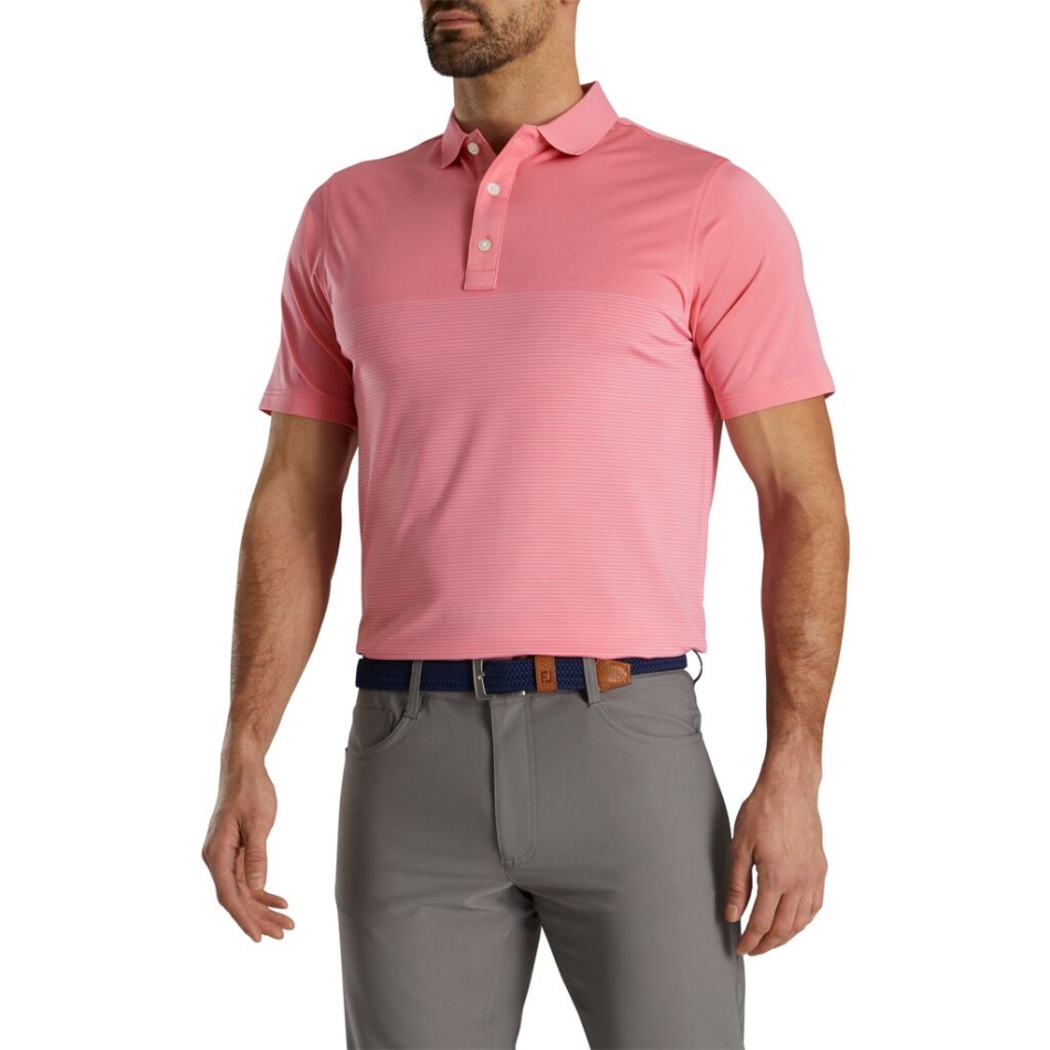 Azalea-white Lisle Pin Stripe Autocolante Footjoy Pt
