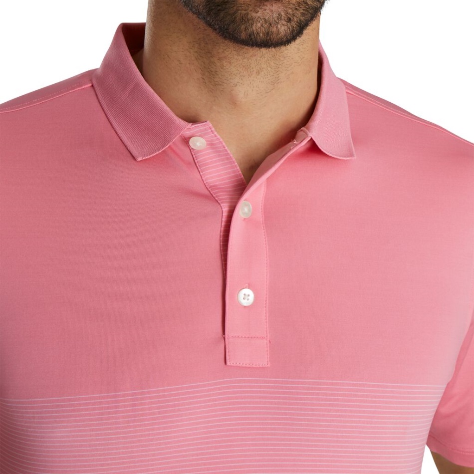 Azalea-white Lisle Pin Stripe Autocolante Footjoy Pt