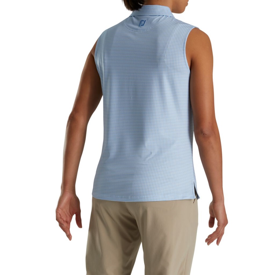 Azul Footjoy Pt Lisle Houndstooth Sem Mangas Mulheres