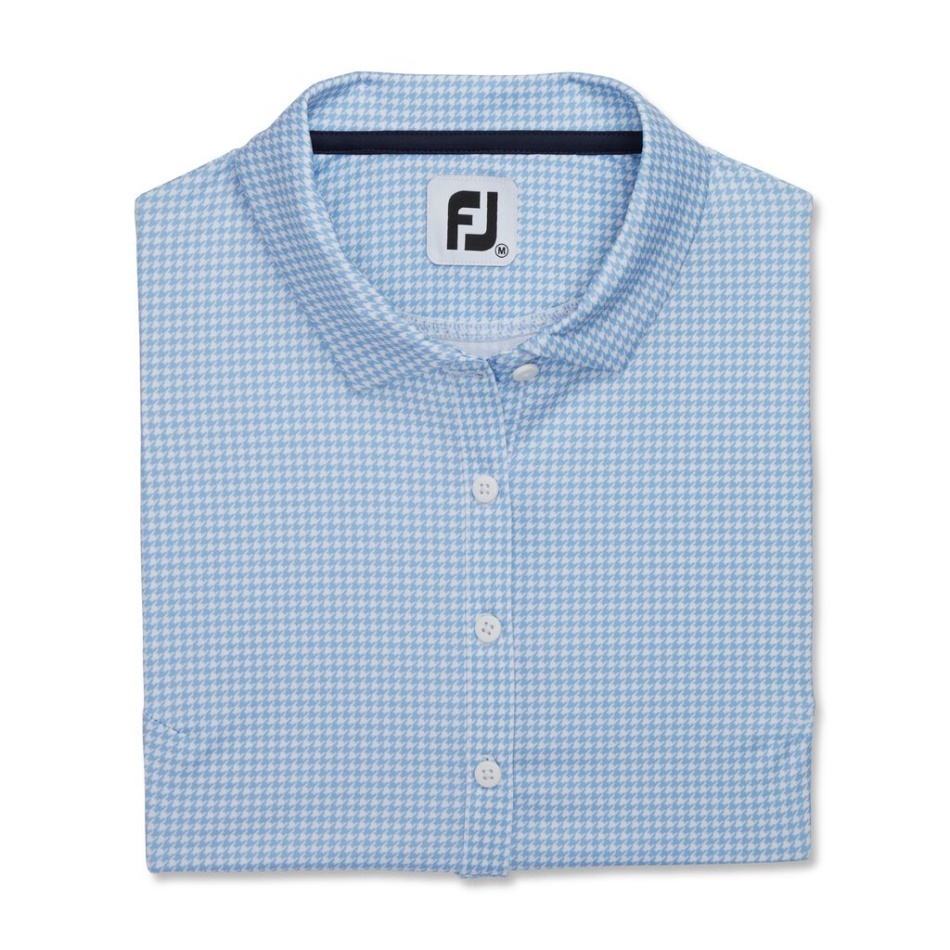 Azul Footjoy Pt Lisle Houndstooth Sem Mangas Mulheres