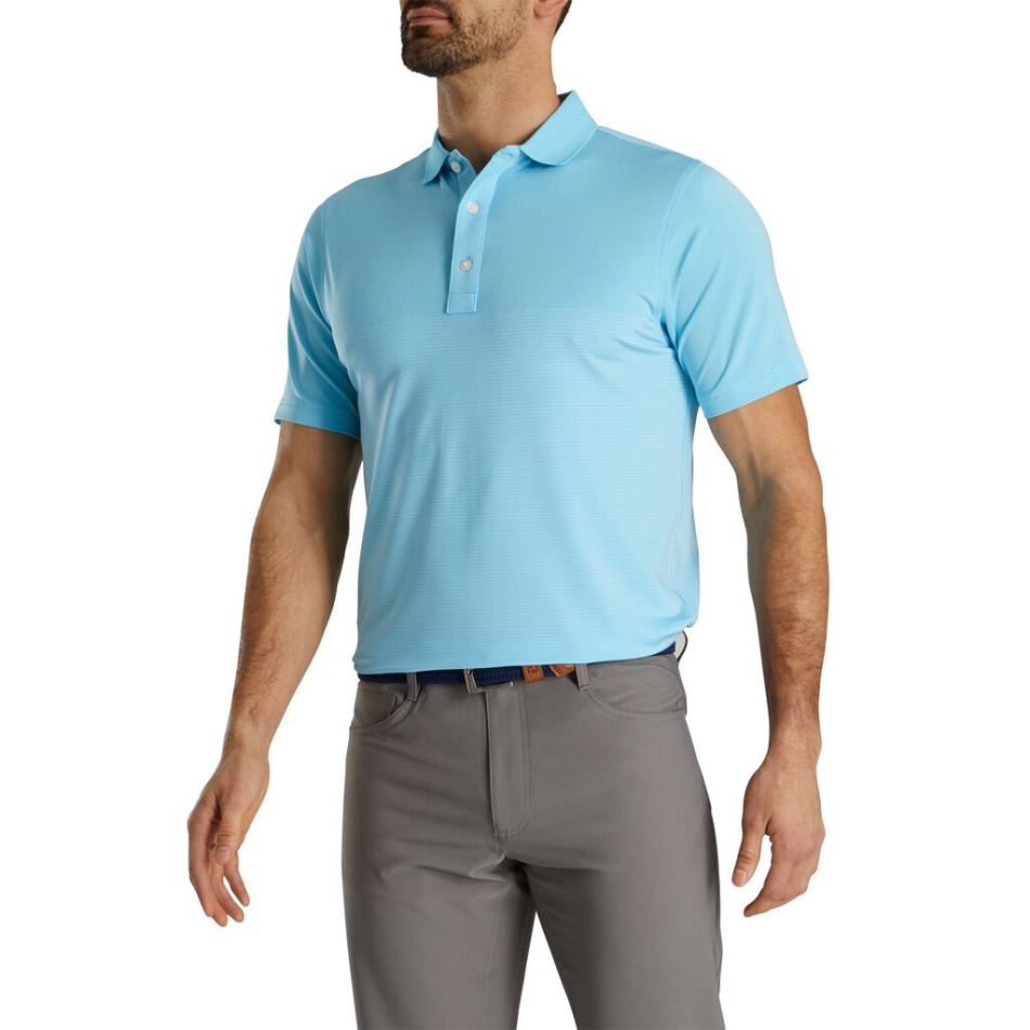 Azul-claro-branco Footjoy Pt Lisle Pin Stripe Autocolante