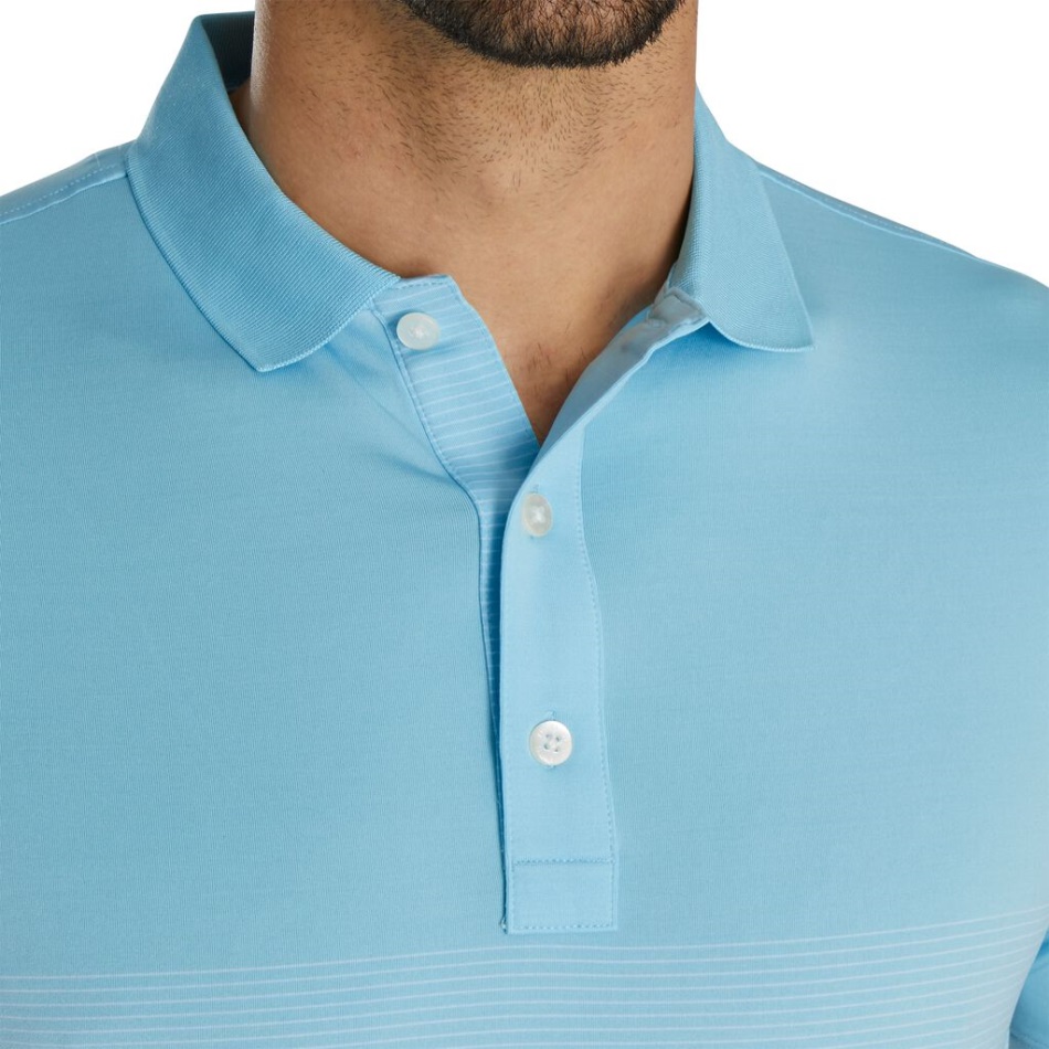 Azul-claro-branco Footjoy Pt Lisle Pin Stripe Autocolante