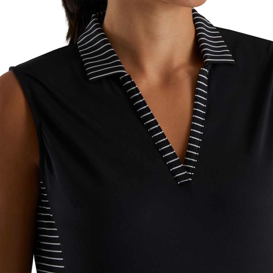 Black Footjoy Pt Carcela Aberta Sem Mangas Mulheres