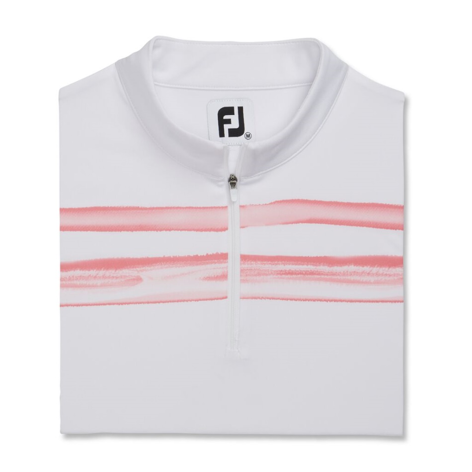 Bloco Aquarela Sem Manga Feminino Estilo Da Estação Anterior Footjoy Pt Coral Branco Brilhante