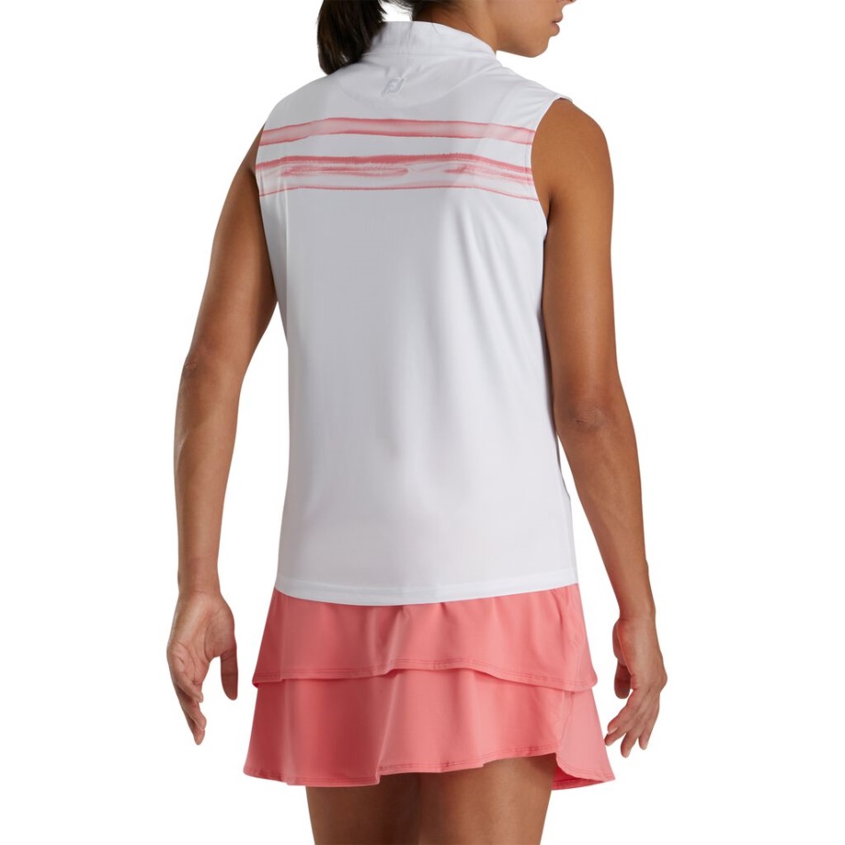 Bloco De Aquarela Sem Manga Feminino Branco-brilhante Coral Footjoy Pt