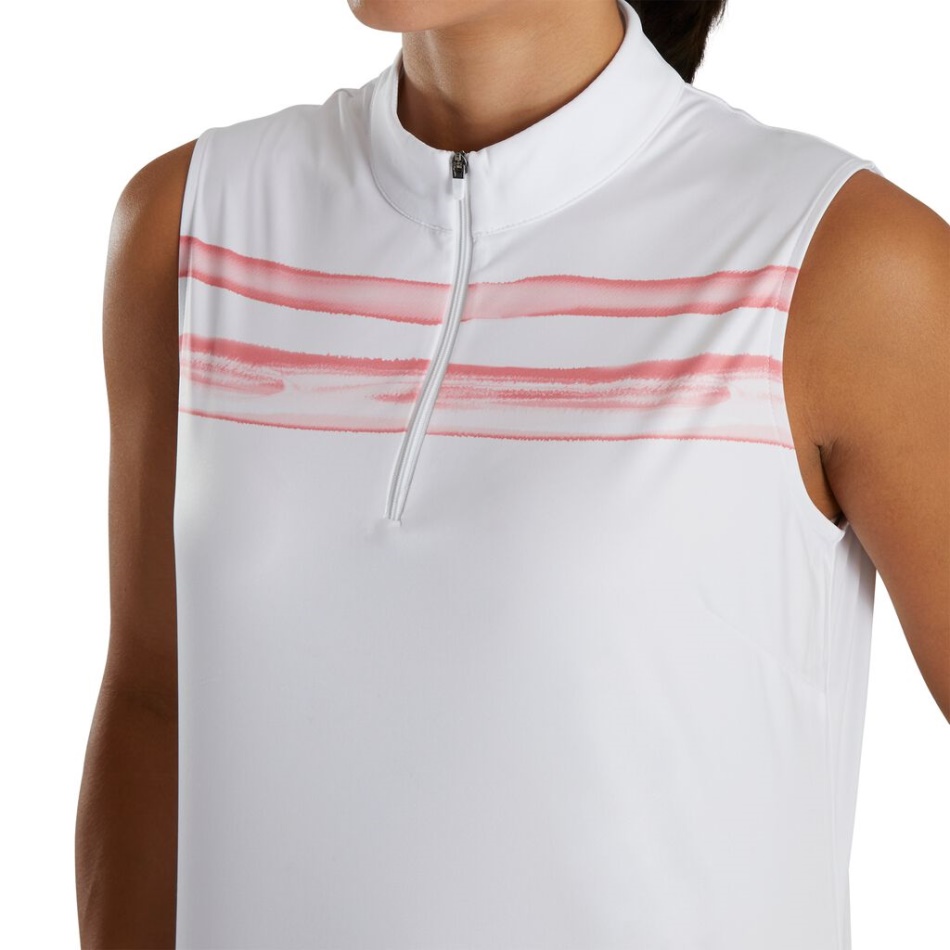 Bloco De Aquarela Sem Manga Feminino Branco-brilhante Coral Footjoy Pt