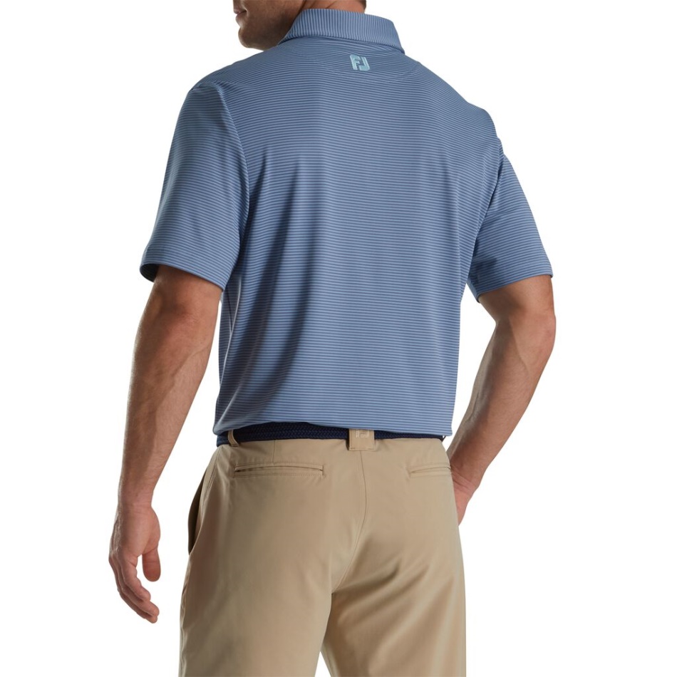 Bluestone-denim Footjoy Pt Feeder Stripe Mix Piquê Elástico Colarinho Próprio