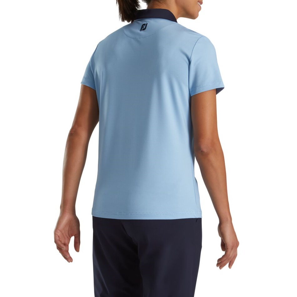 Boné Azul Footjoy Pt Manga Estampado Houndstooth Feminino