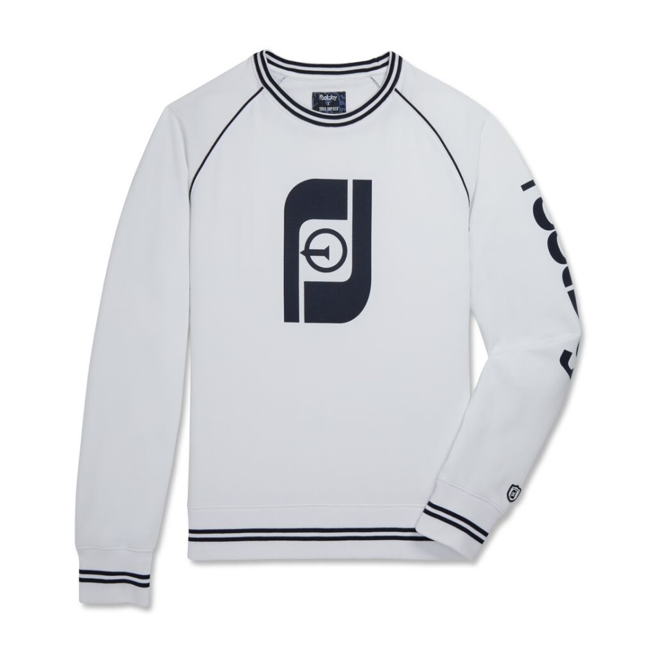 Branco Footjoy Pt Francês Terry Raglan Gola Redonda