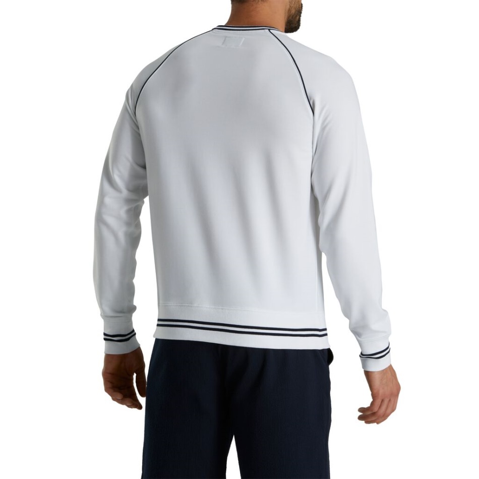Branco Footjoy Pt Francês Terry Raglan Gola Redonda