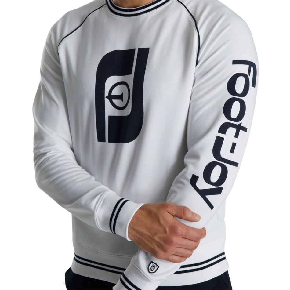 Branco Footjoy Pt Francês Terry Raglan Gola Redonda