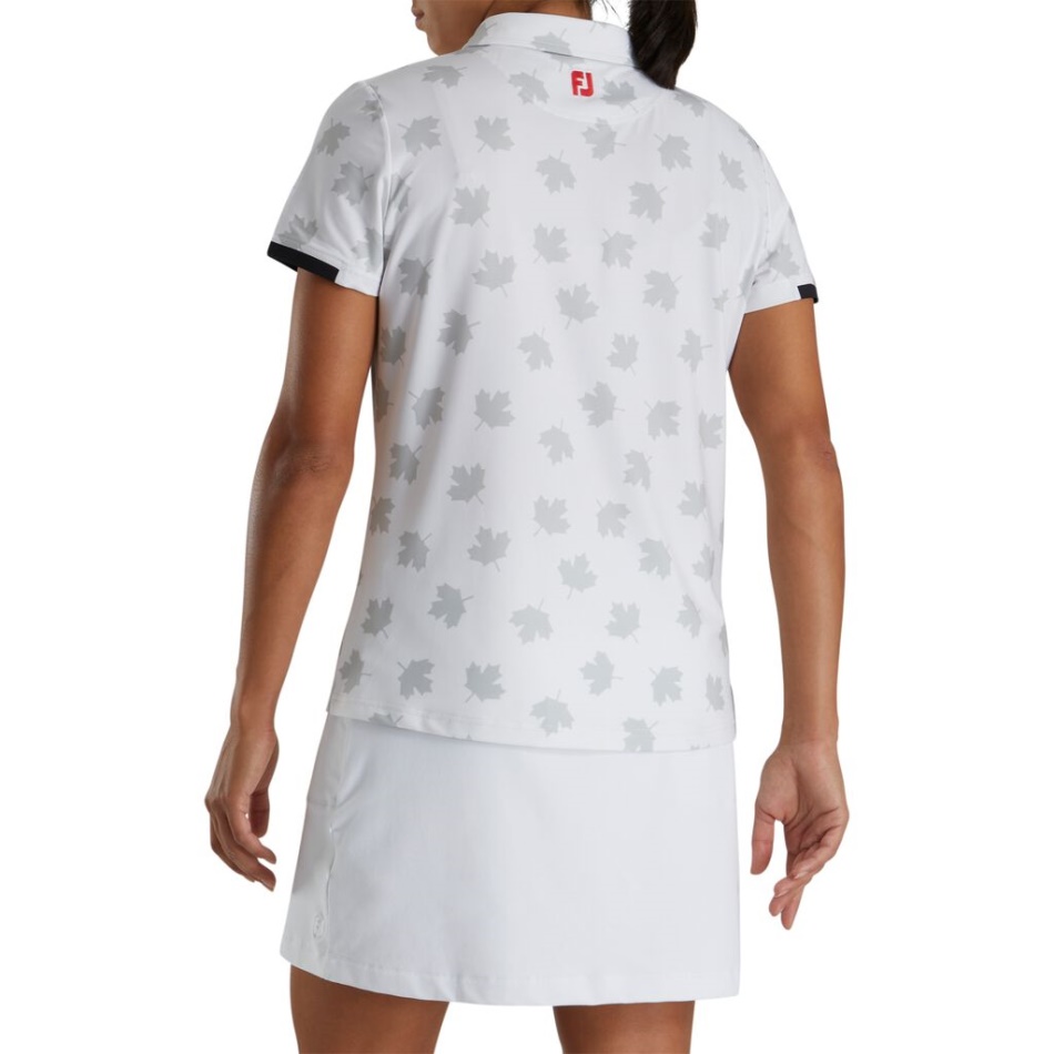 Branco-vermelho Footjoy Pt Estampa Folha Tonal Feminina