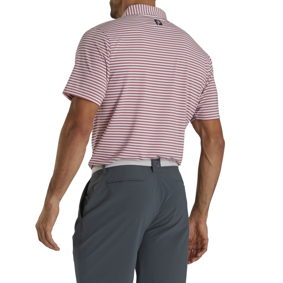 Branco-vermelho-marinho Footjoy Pt Stretch Lisle Risca De Giz