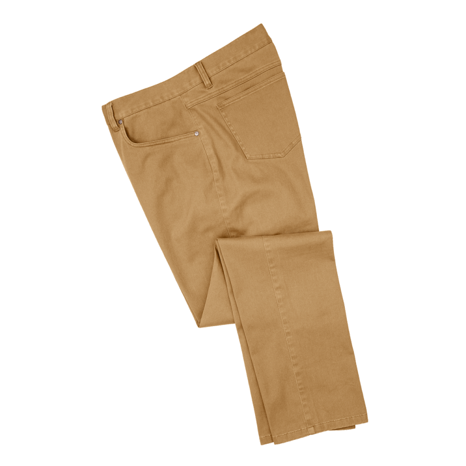 Calça Footjoy Pt Tan Sueded Sarja De Algodão Com 5 Bolsos