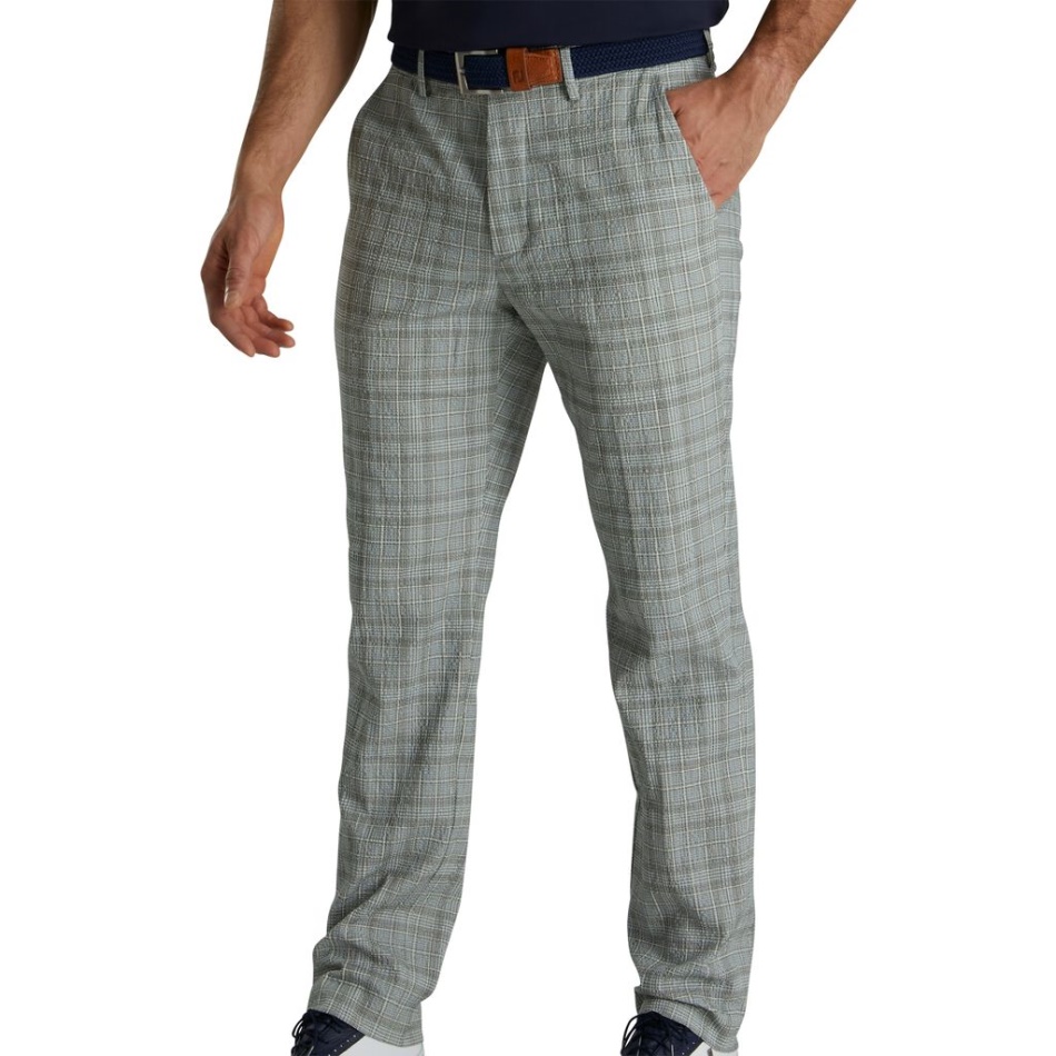 Calça Seersucker Sutton Glen Xadrez Footjoy Pt