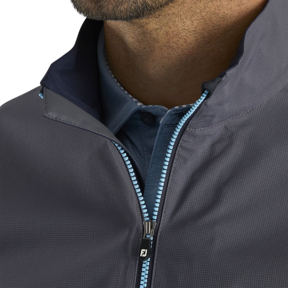 Camisa De Chuva De Manga Curta Footjoy Pt Carbon-navy Hidrolite