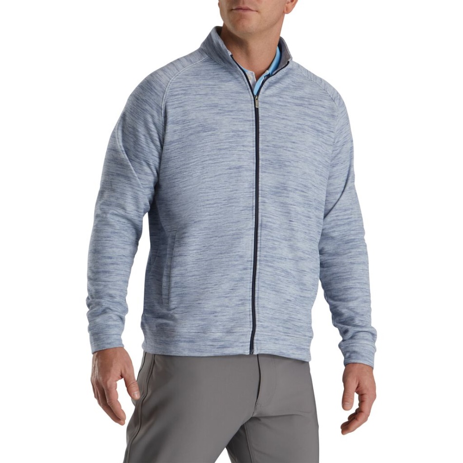 Camisa De Lã Azul Marinho Com Zíper Completo Estilo Da Temporada Anterior Footjoy Pt
