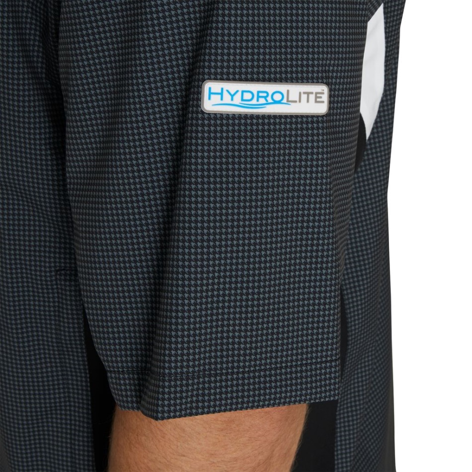Camisa De Manga Curta Footjoy Pt Hidrolite Preta Carvão Vegetal Houndstooth