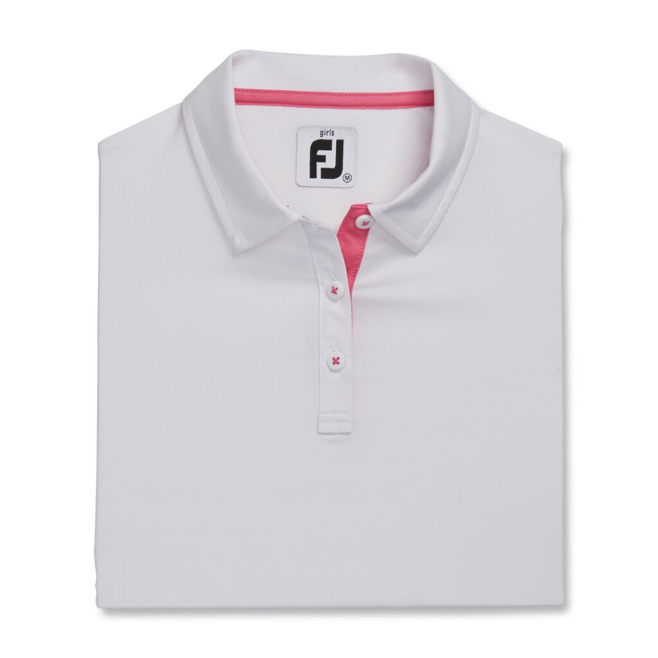 Camisa De Manga Curta Junior Girl Footjoy Pt Branco