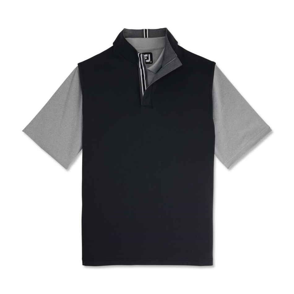 Camisa Elástica Preta - Estilo Da Temporada Anterior Footjoy Pt