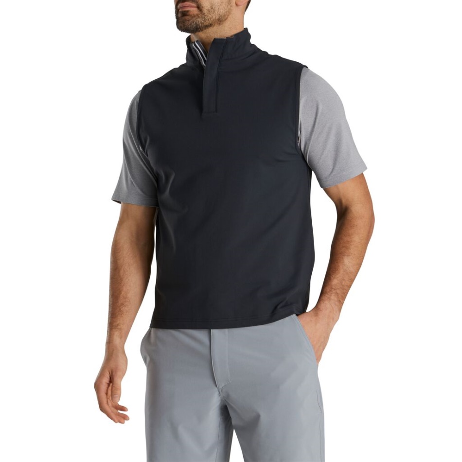 Camisa Elástica Preta - Estilo Da Temporada Anterior Footjoy Pt