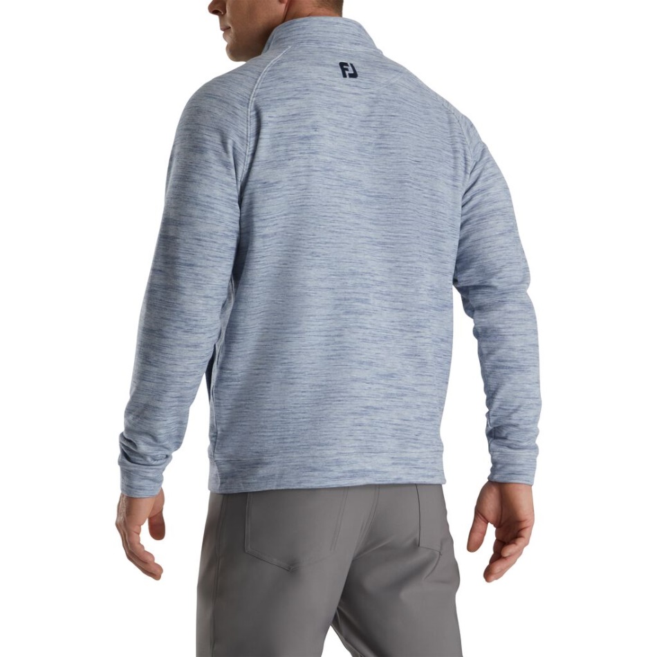 Camisa Footjoy Pt Heather Fleece Azul Marinho Com Zíper