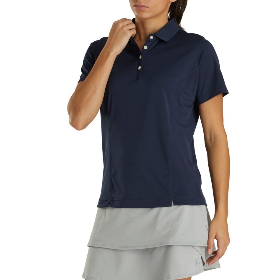 Camisa Interlock Prodry Gola Feminina Marinho Footjoy Pt