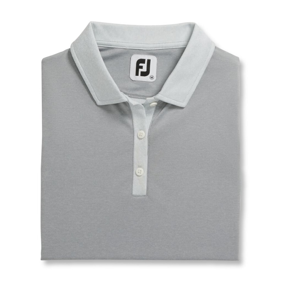 Camisa Jacquard Sem Mangas Cinza Urze Nas Costas Feminina Estilo Temporada Anterior Footjoy Pt