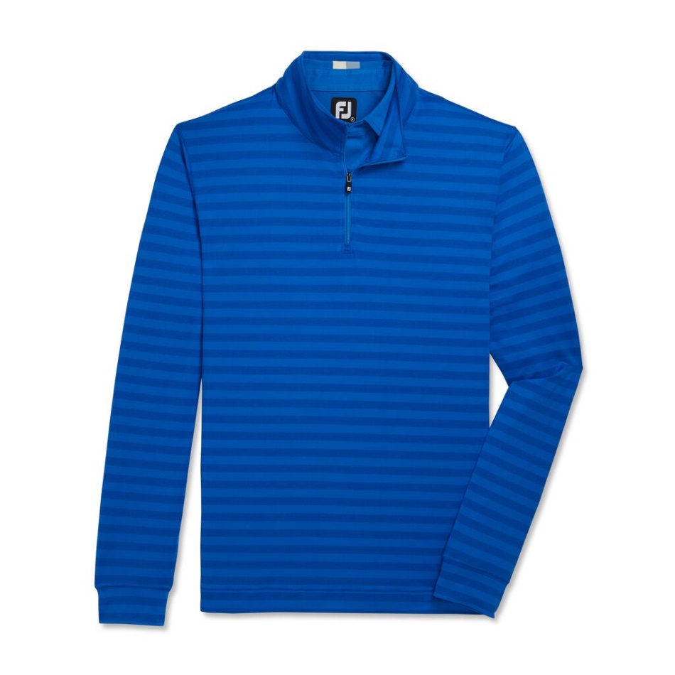 Camisa Pêssego Com Listras Tonais Quarto De Zíper Estilo Da Temporada Anterior Royal Footjoy Pt