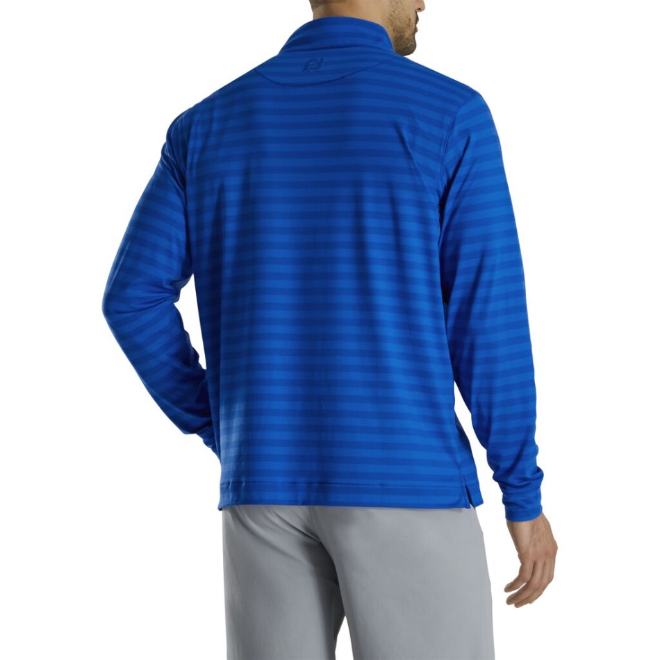 Camisa Pêssego Com Listras Tonais Quarto De Zíper Estilo Da Temporada Anterior Royal Footjoy Pt
