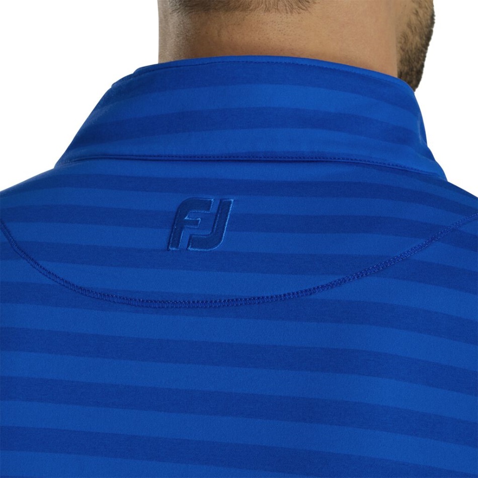 Camisa Pêssego Com Listras Tonais Quarto De Zíper Estilo Da Temporada Anterior Royal Footjoy Pt