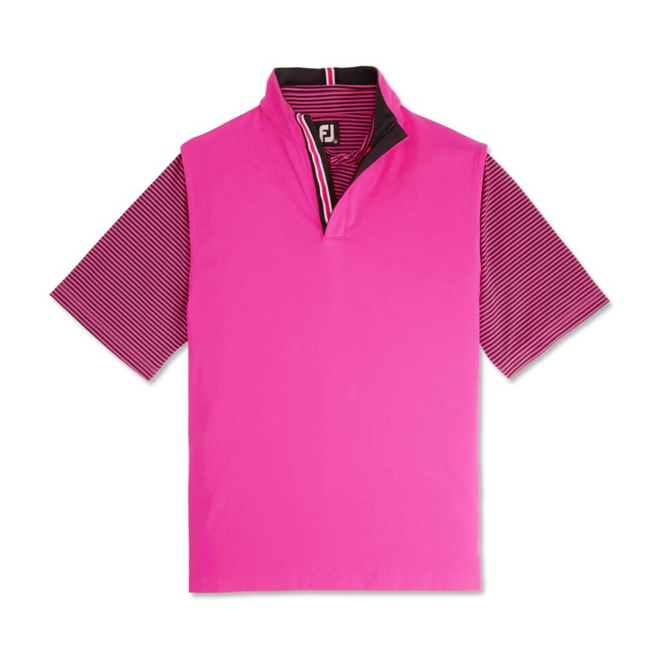 Camisa Rosa Choque Footjoy Pt Stretch - Estilo Da Temporada Anterior