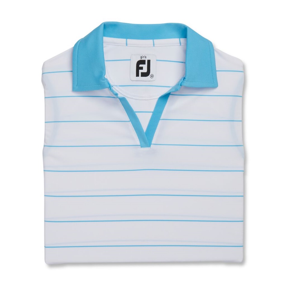 Camisa Sem Mangas Footjoy Pt Junior Girl White-aqua