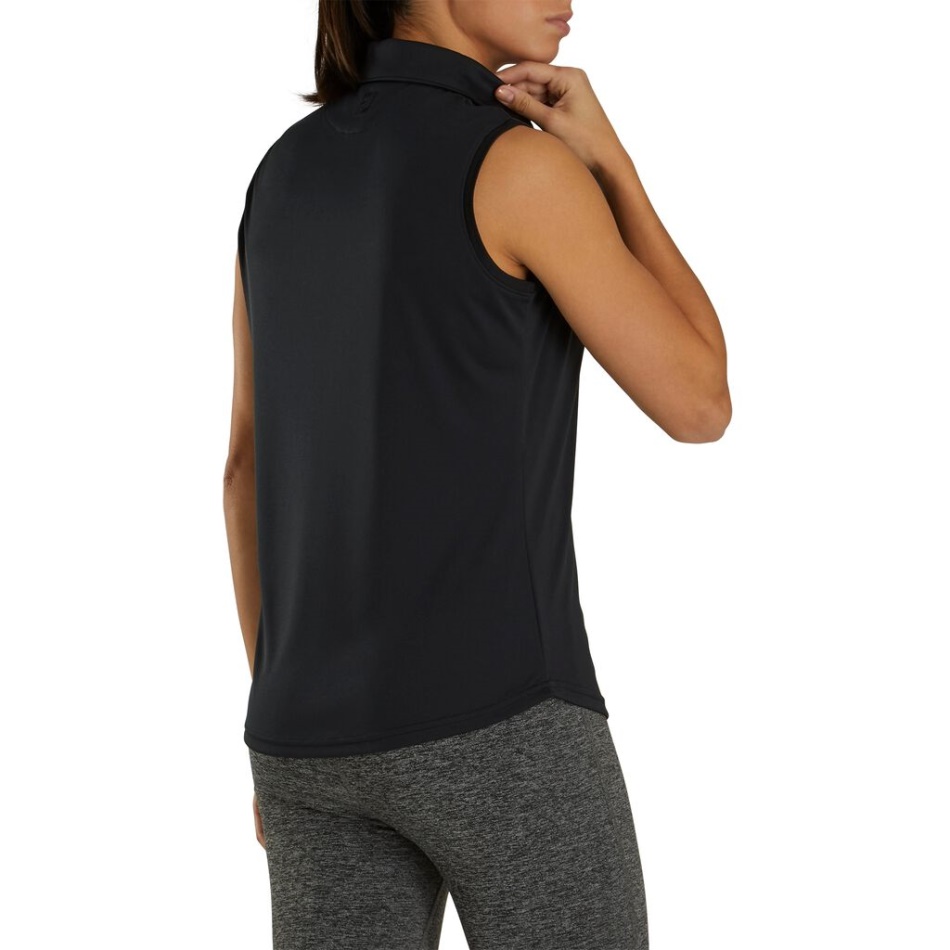 Camisa Sem Mangas Prodry Interlock Sem Mangas Feminina Preta Footjoy Pt