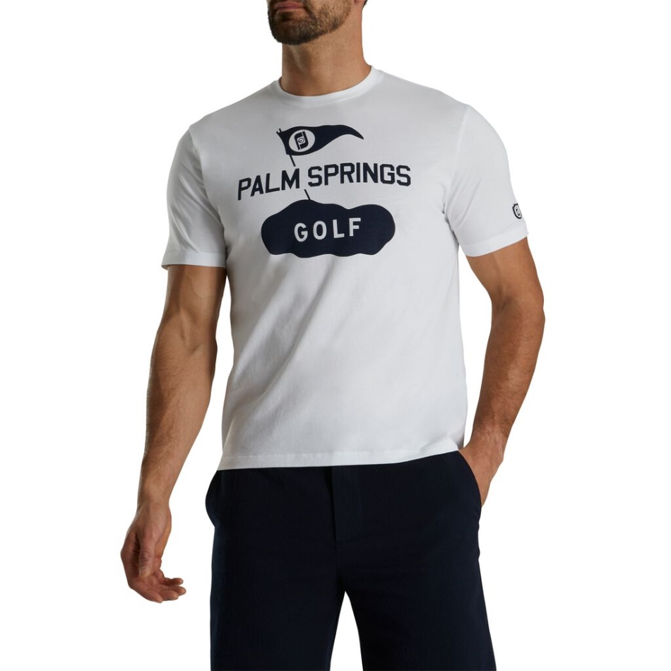 Camiseta De Jérsei Com Gráfico Branco Footjoy Pt