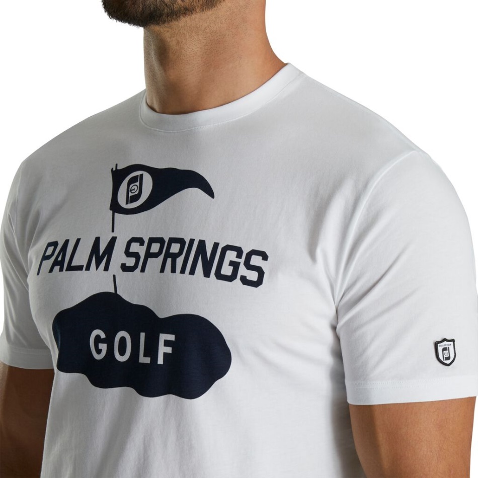 Camiseta De Jérsei Com Gráfico Branco Footjoy Pt