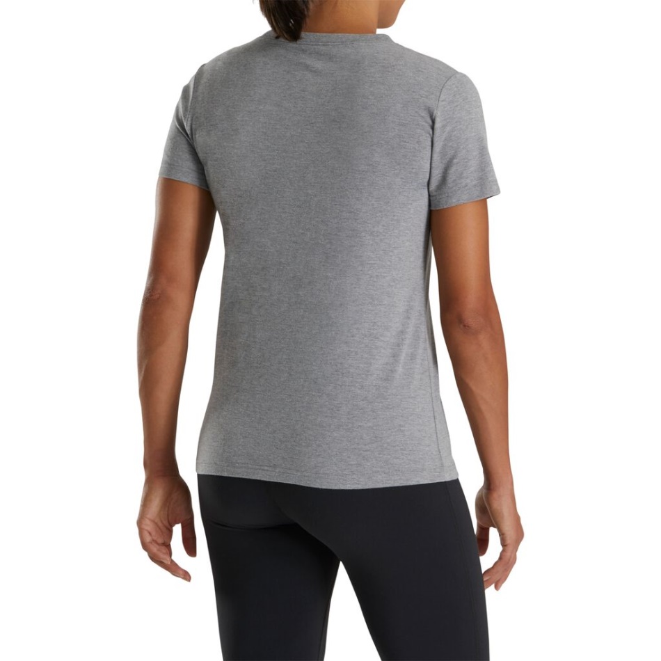 Camiseta Feminina Cinza Footjoy PT FJ Heritage Gráfico