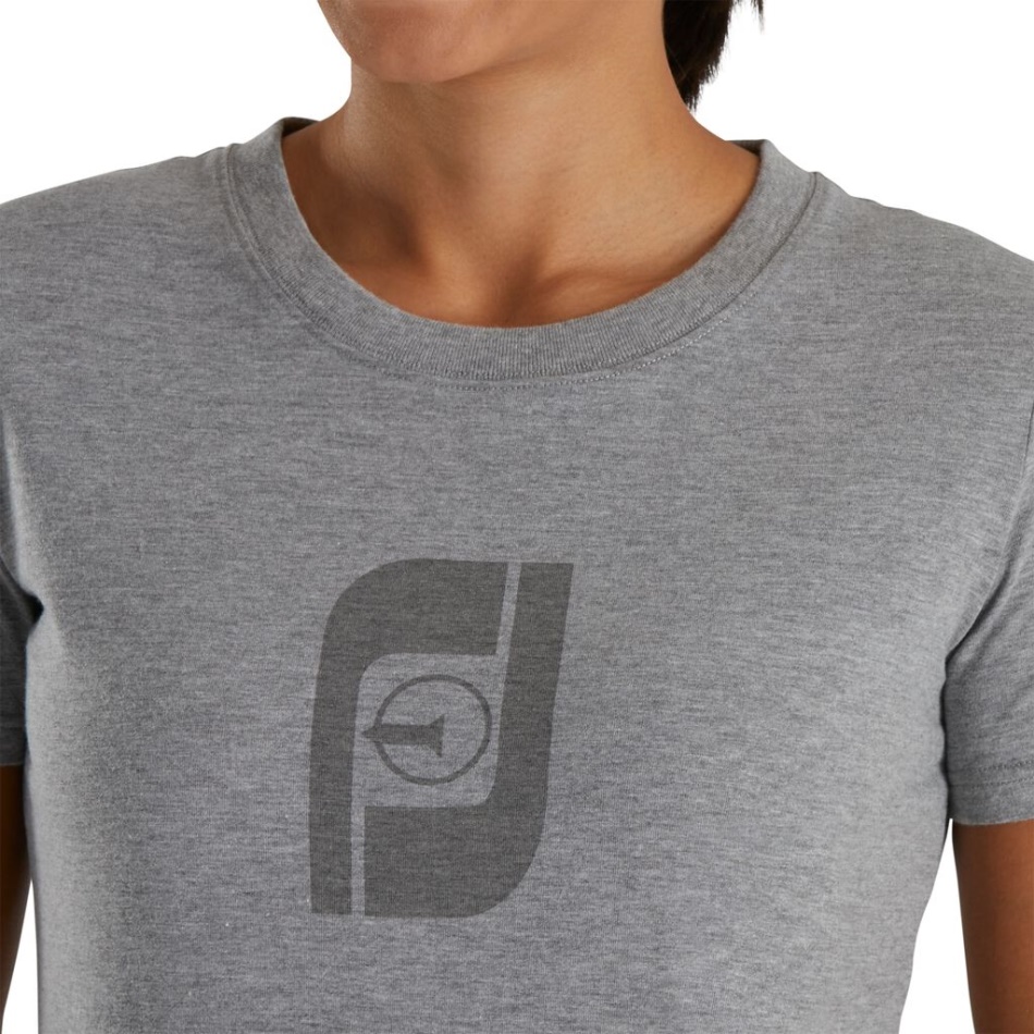 Camiseta Feminina Cinza Footjoy PT FJ Heritage Gráfico