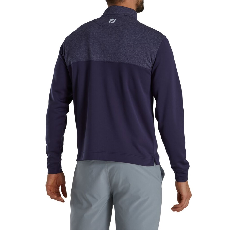 Canga Heather Meio Zíper Camada Intermediária - Gola Fj Tour Footjoy Pt Navy