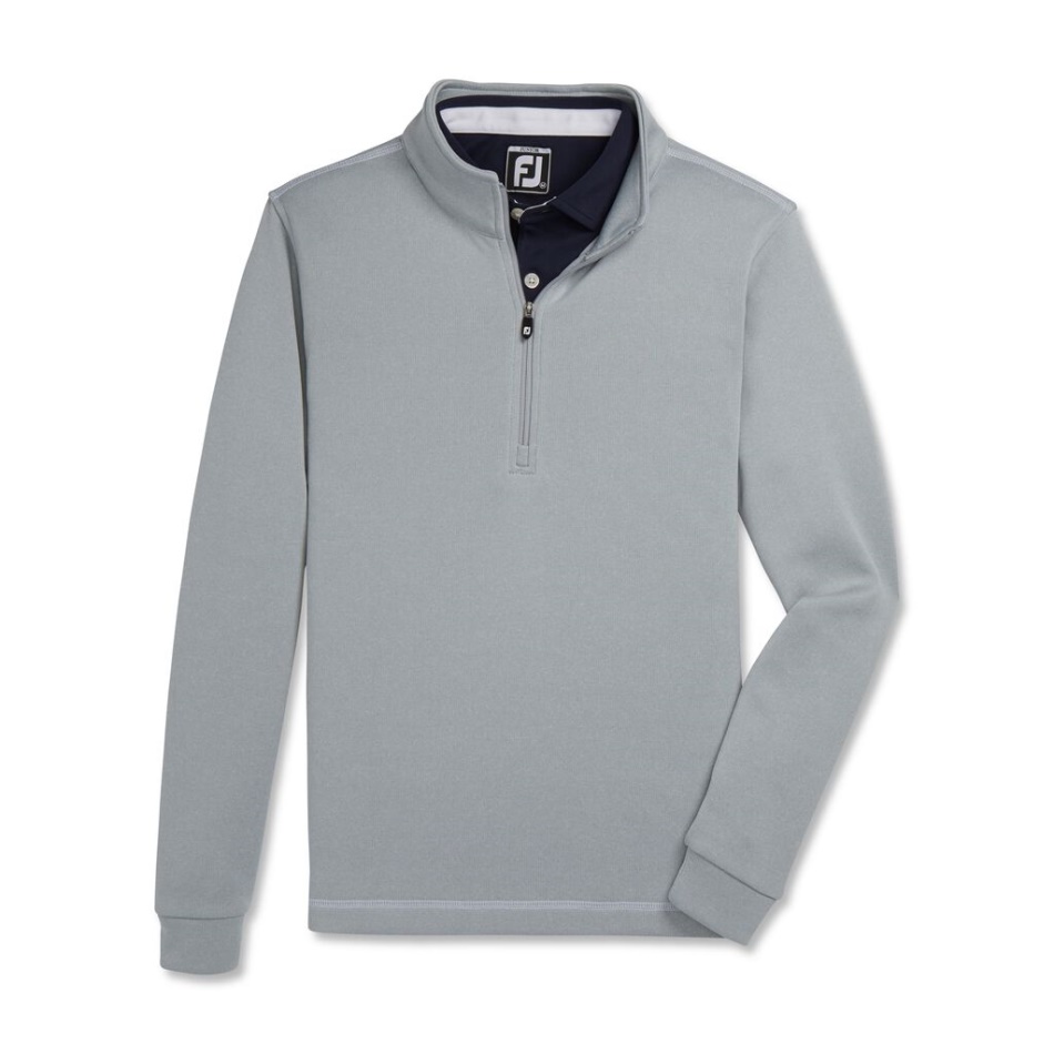 Cinza Mescla Footjoy Pt Meio Zíper Ponto Contraste Camada Intermediária Júnior