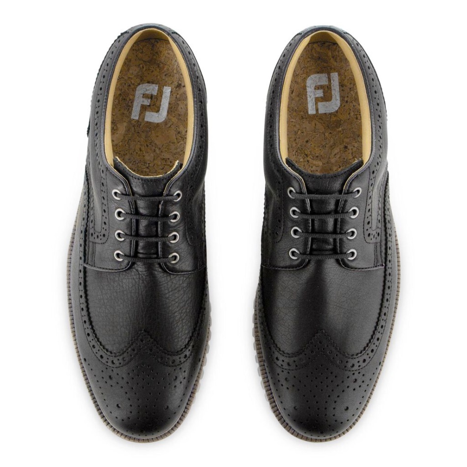 Club Casuals Wing Tip Black Footjoy Pt