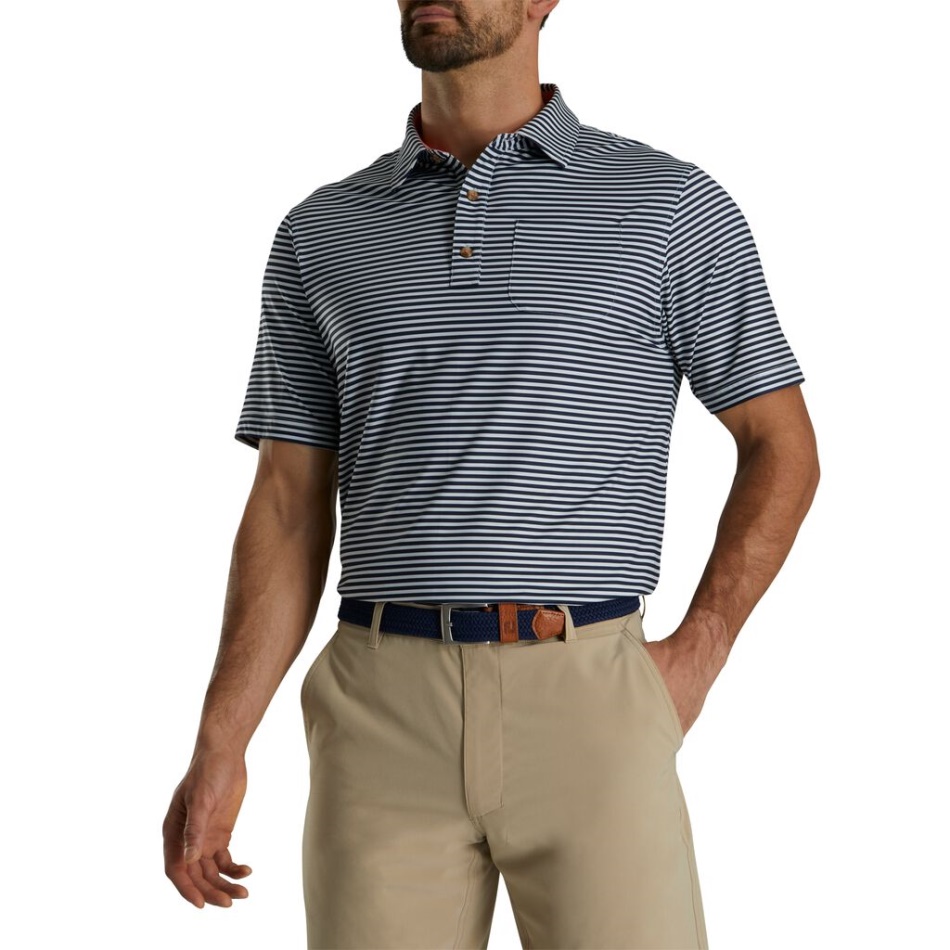 Colarinho Footjoy Pt Listra Full Maçante Autocolante Creme Marinho