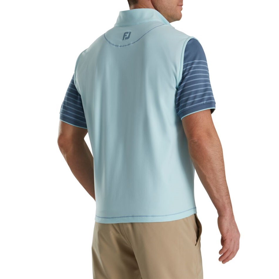 Colete Footjoy Pt Quarto De Zíper Escovado Nas Costas Azul