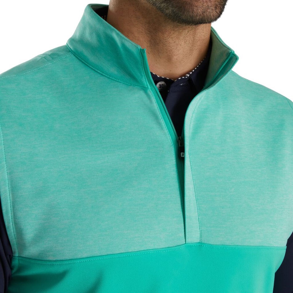 Colete Meio Zíper Canga Urze Verde Mar Footjoy Pt