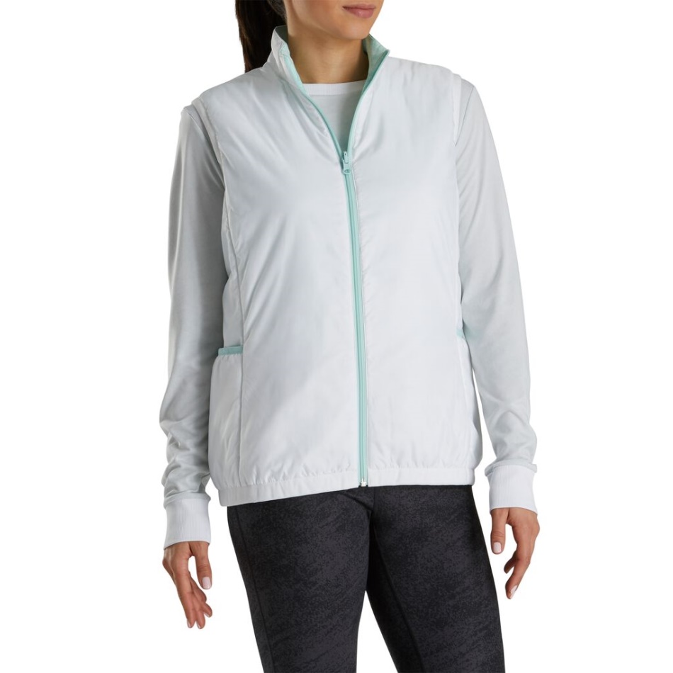 Colete Reversível Isolado Com água-marinha Branca Estilo Feminino Da Estação Anterior Footjoy Pt