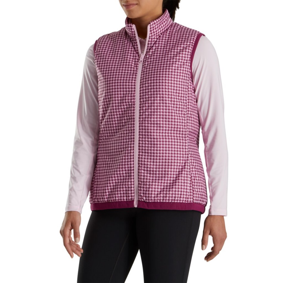 Colete Reversível Isolado Feminino Fig-fig Houndstooth Footjoy Pt